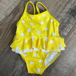 Gerber Yellow and White Polka Dot Baby one piece Swim Suit